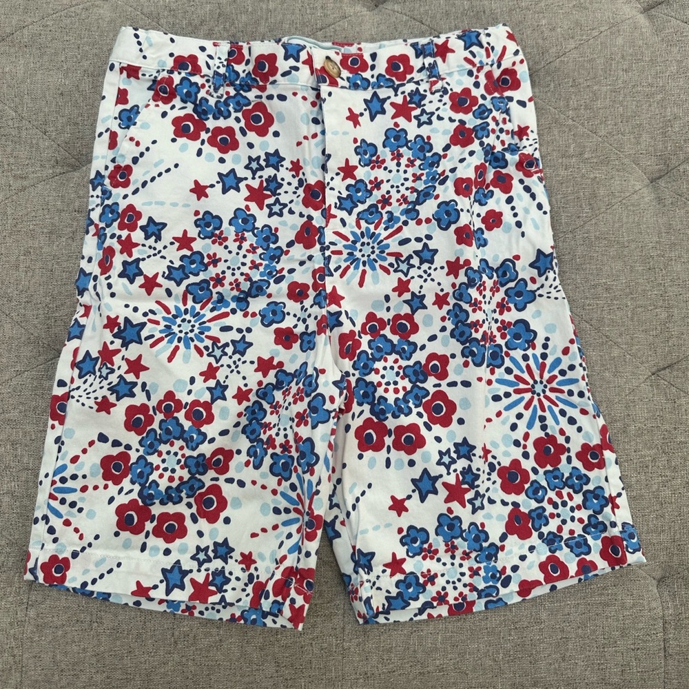 Classic Prep Fourth of July red white and blue fireworks shorts boys 10